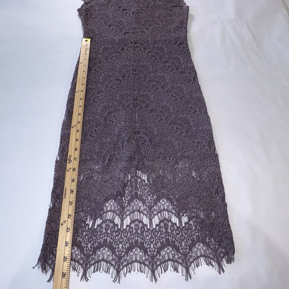 Intimately Free People Peek-a-Boo Purple Slip Dress Lace Cap Sleeve Sheath Small - Picture 5 of 12